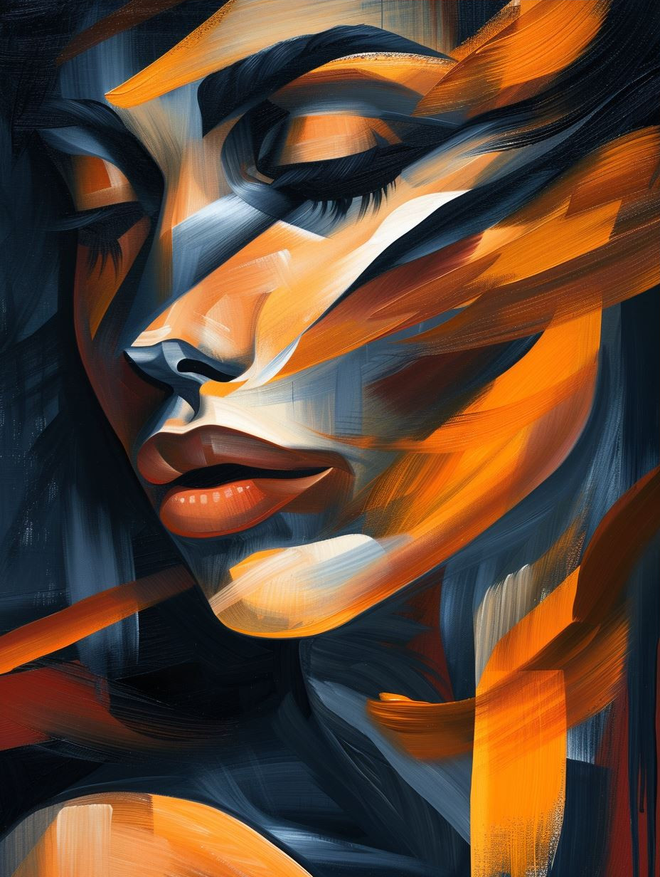 Amber Glow Abstract Portraits - Image 3