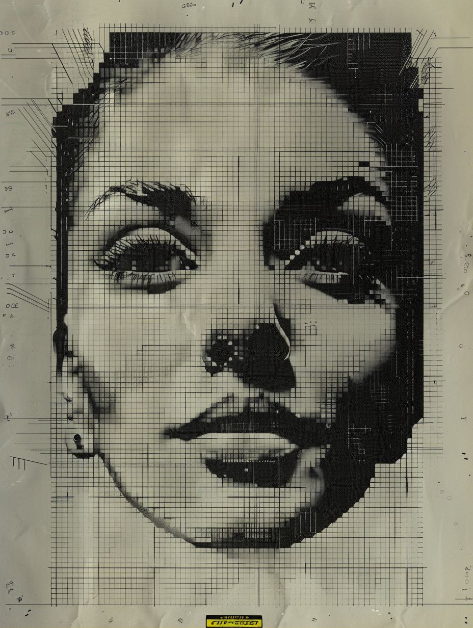 Digital Blueprint Portraiture Study