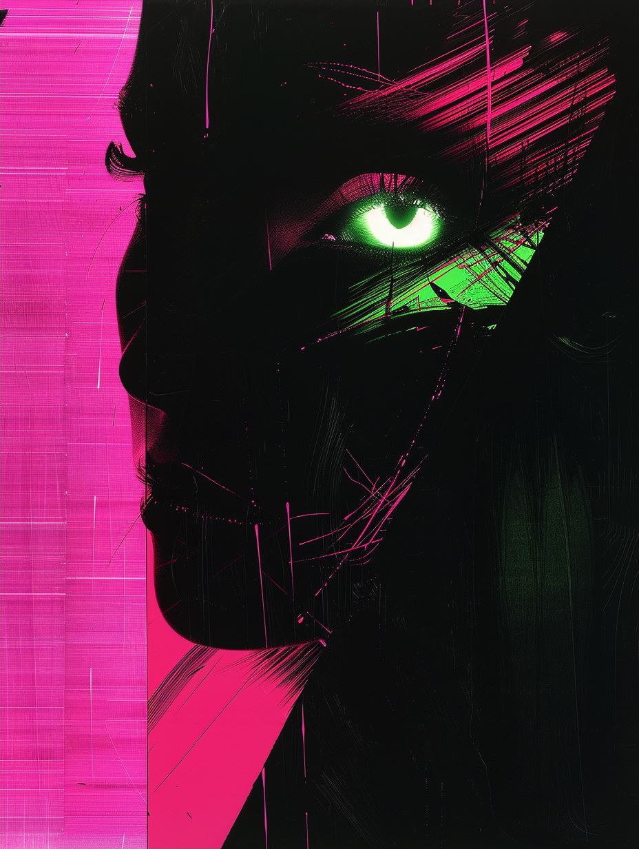 Neon Noir Shadow Portrait - Image 2