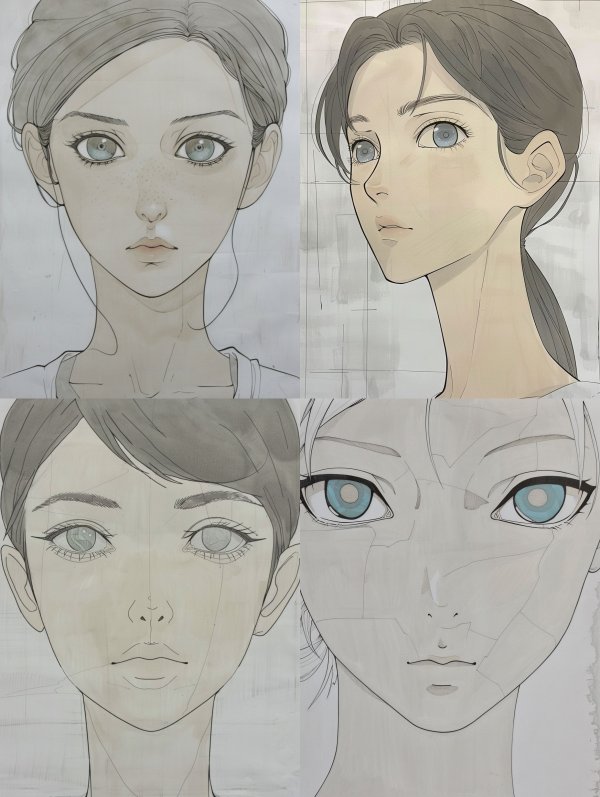 Ethereal Gaze: Anime Portrait Studies