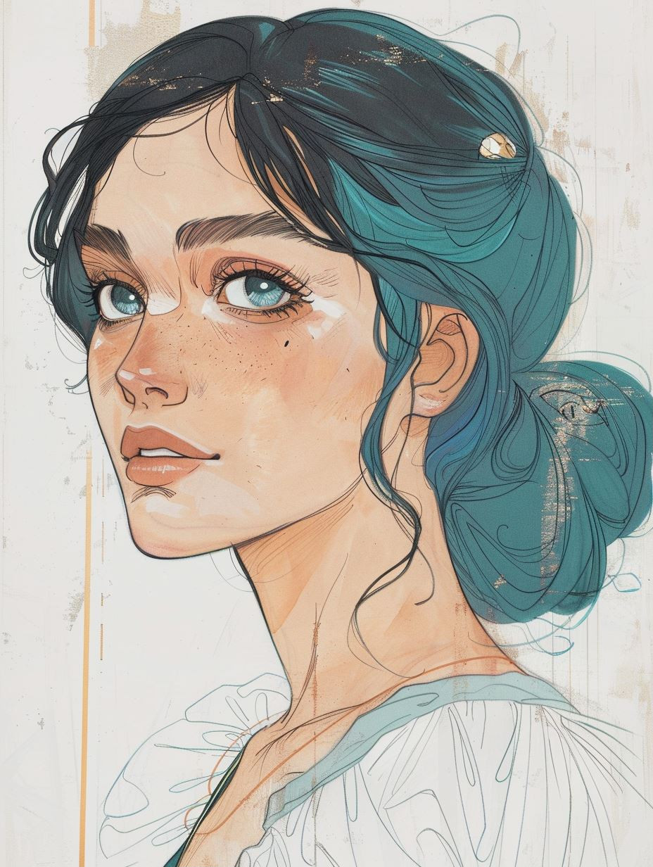 Ethereal Azure Portrait Studies - Image 1