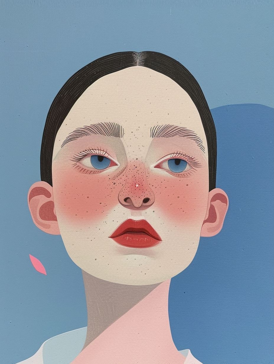 Minimalist Pastel Portrait Study - Image 3