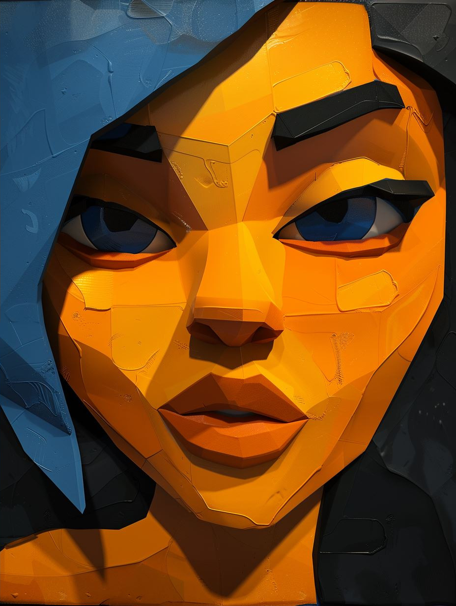 Geometric Soul: Four Stylized Portraits - Image 2