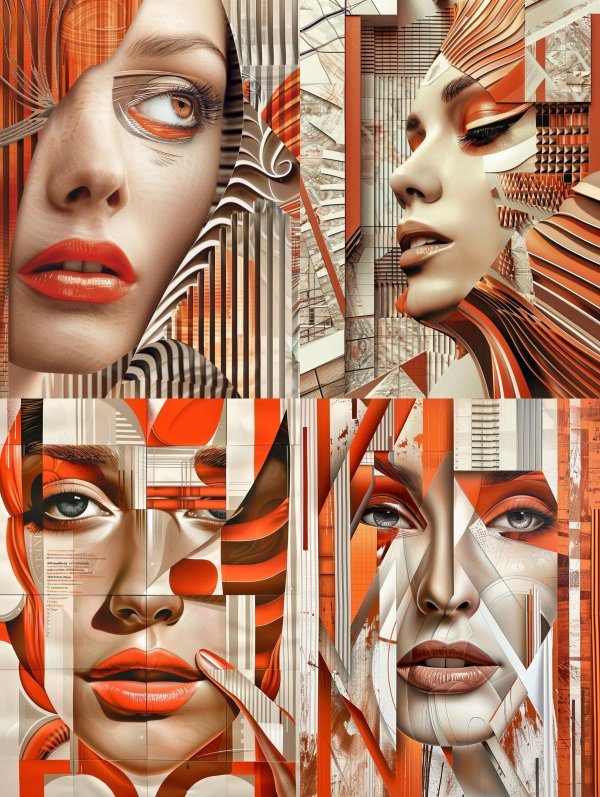 Fragmented Beauty in Orange