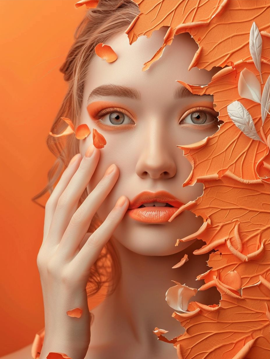 Surreal Orange Texture Portraits - Image 3