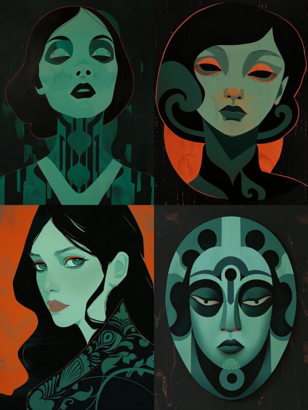 Ethereal Teal Noir Portraits