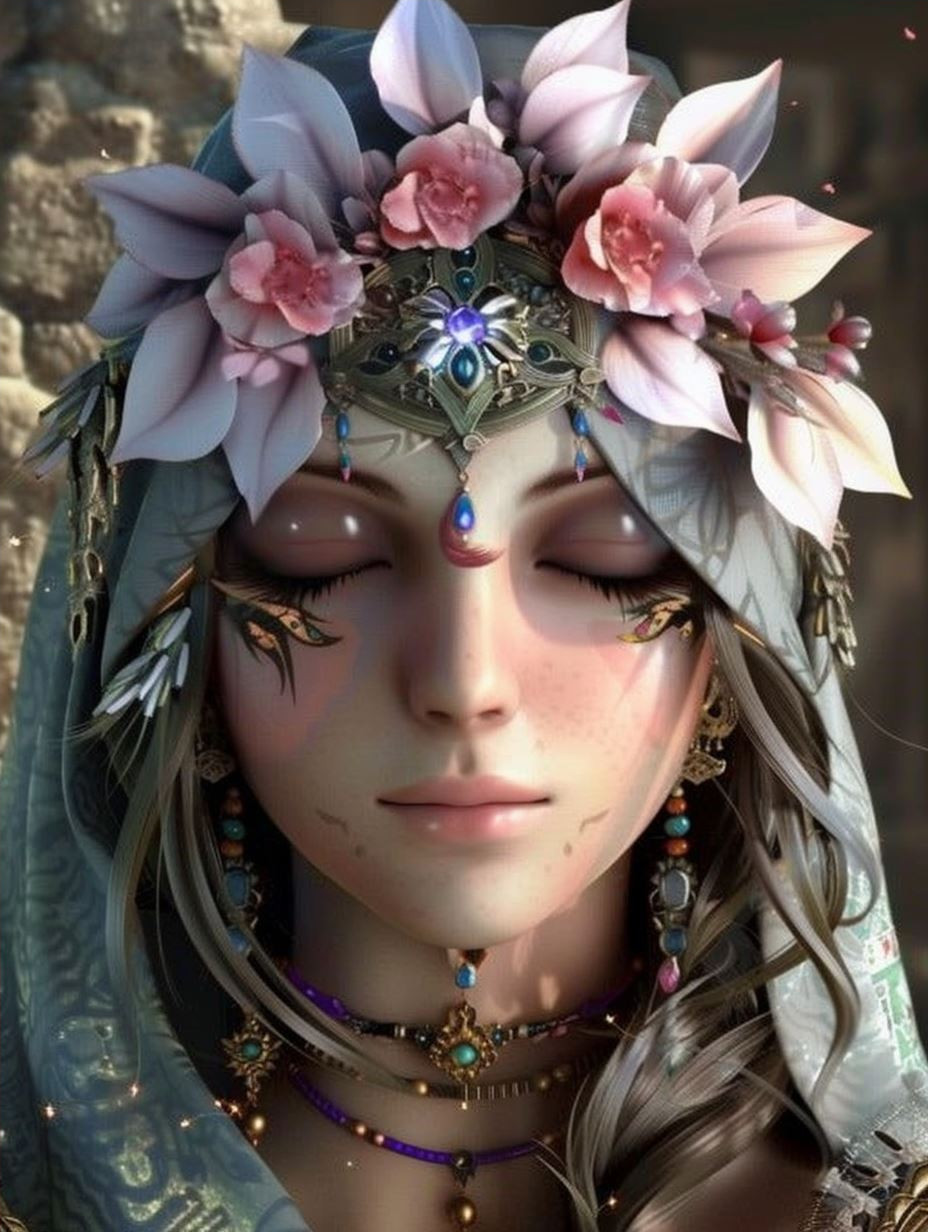 Crimson Gaze Ethereal Portrait - Image 4