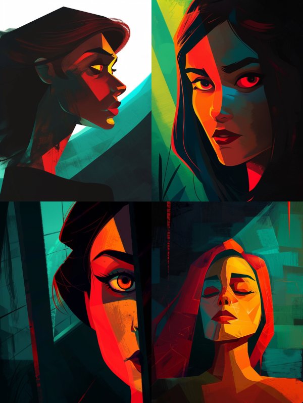 Neon Shadows Noir Portraiture