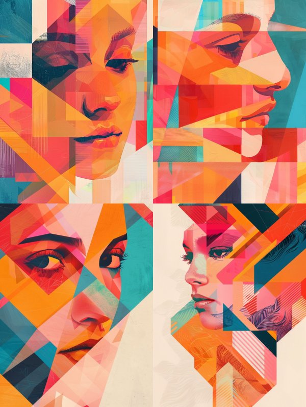 Prismatic Geometric Portrait Study