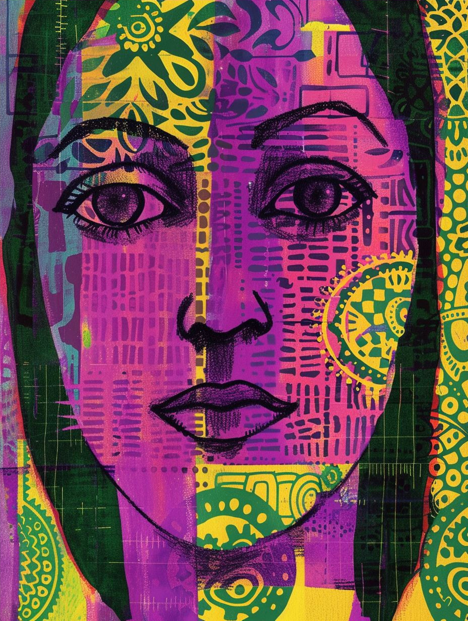 Vibrant Psychedelic Portrait Collage - Image 4
