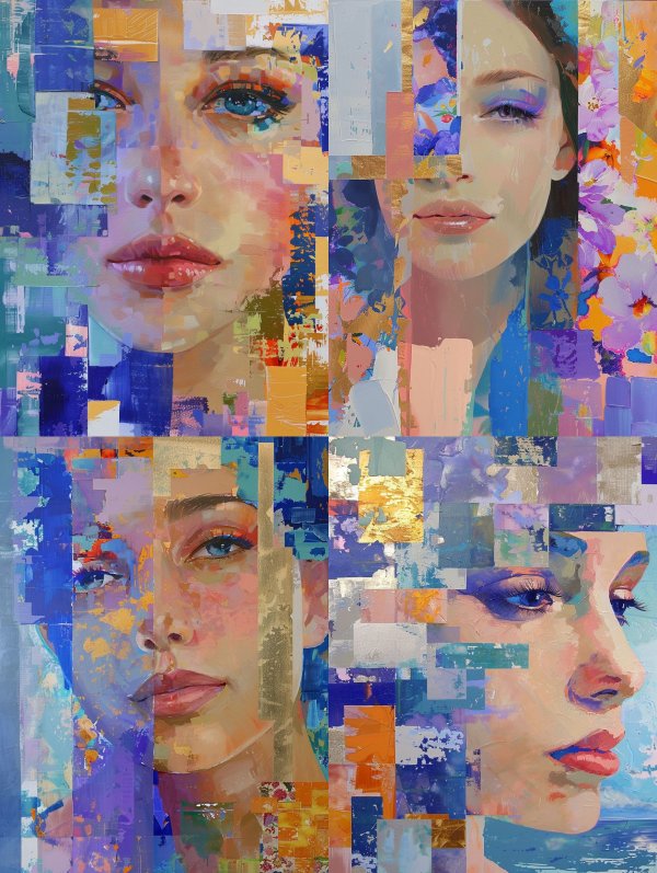 Fragmented Gaze in Vivid Color