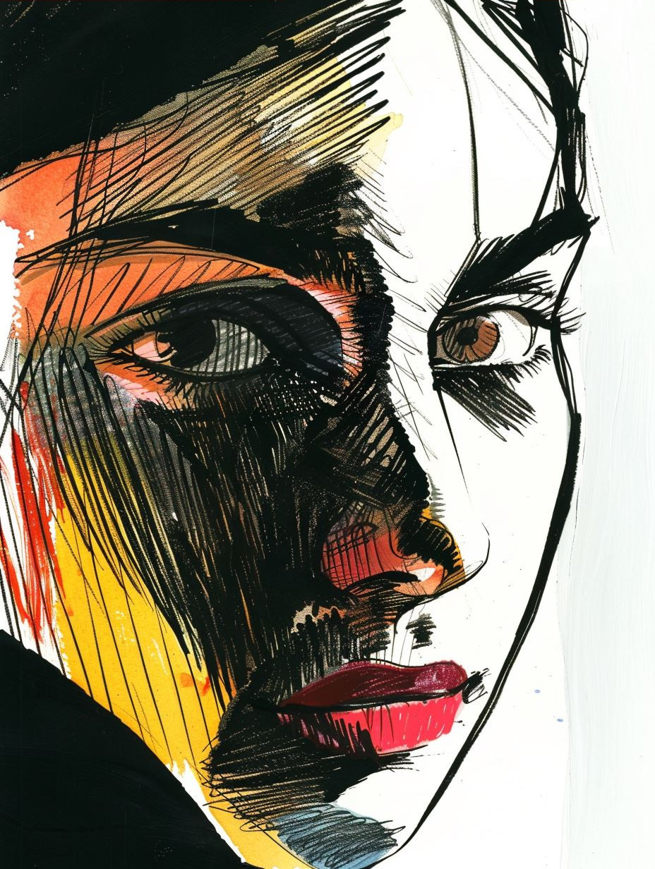 Bold Noir Graphic Portrait - Image 3