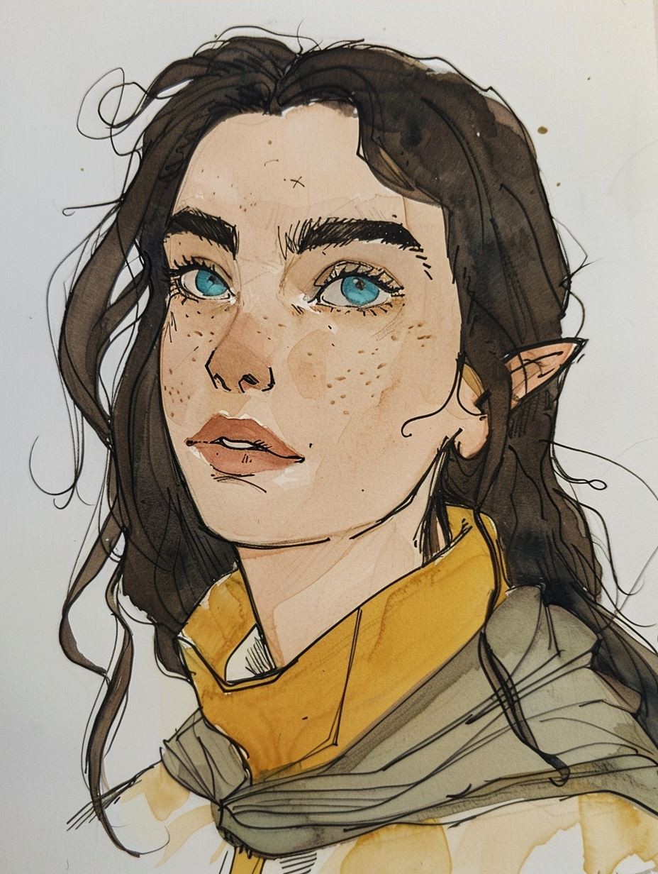 Raw Watercolor Portrait Study - Image 3