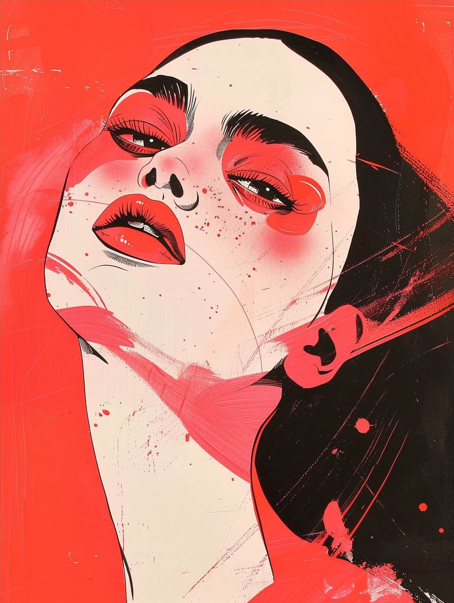 Crimson Geisha Modernist Noir - Image 4