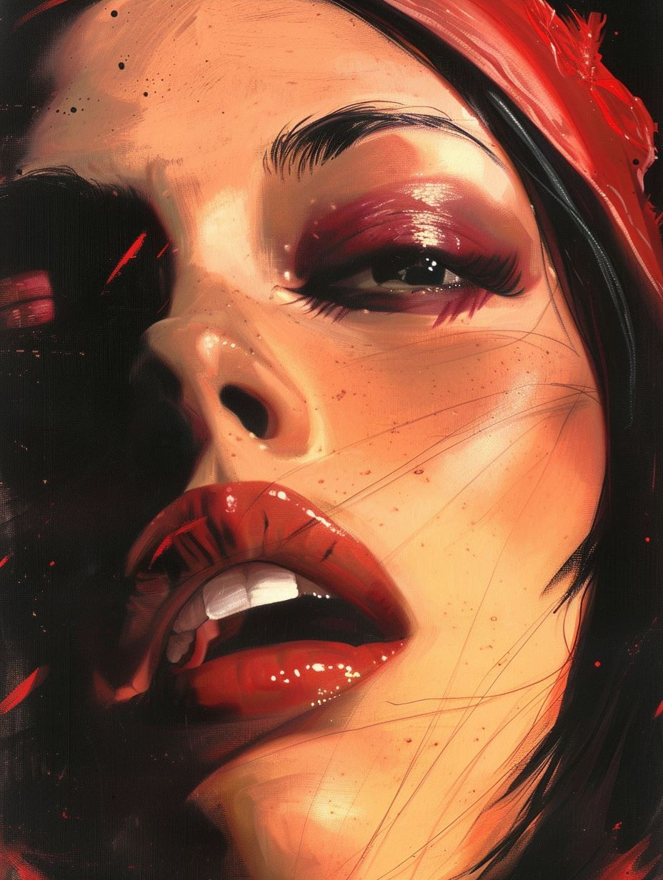 Crimson Shadows: Digital Portraits of Intensity - Image 3