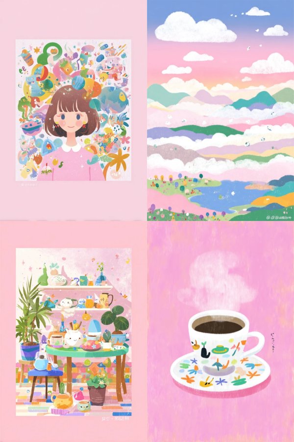 Whimsical Pastel Dreams Illustration Set