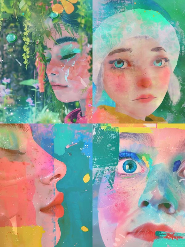 Ethereal Dreamscape Portrait Collage