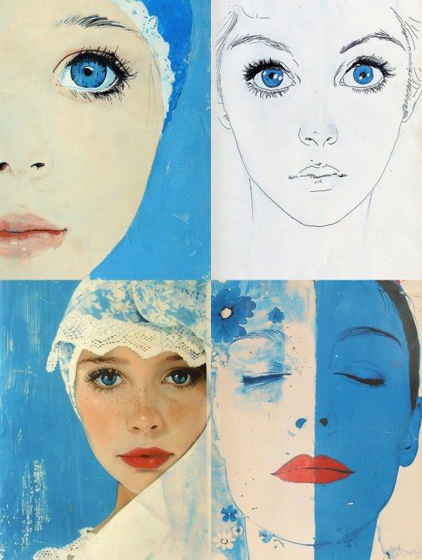 Azure Gazes: A Study in Blue