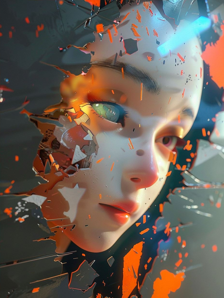 Shattered Glass Digital Portrait - Image 4