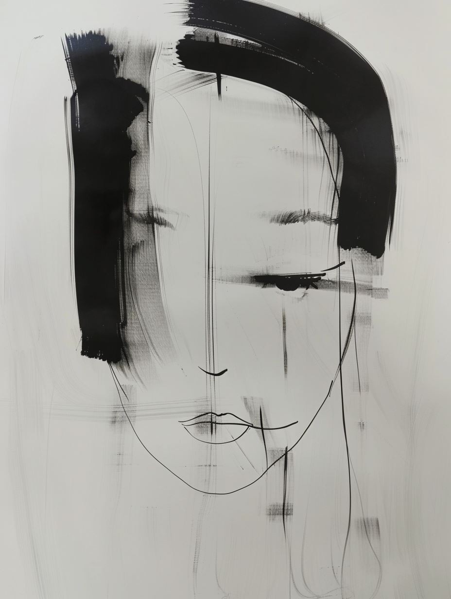 Minimalist Zen Ink Portrait - Image 2