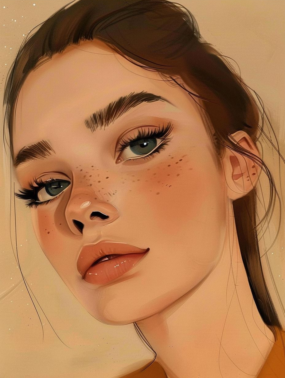 Serene Digital Portrait Study - Image 3