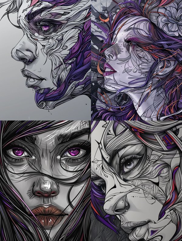 Cybernetic Soul in Violet Hues
