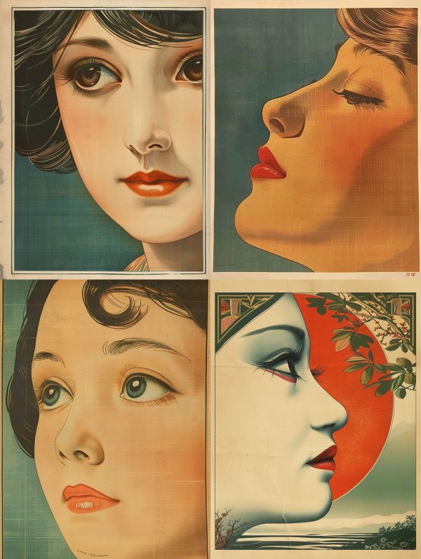 Vintage Art Deco Portraits of Women