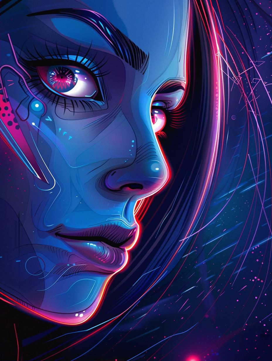 Neon Dreams Ethereal Portrait - Image 2