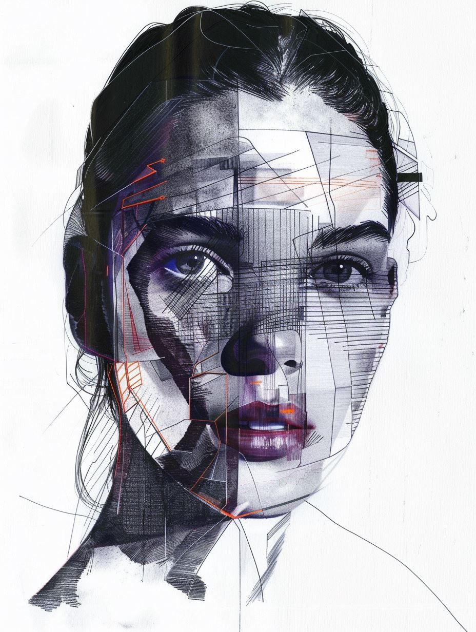Fragmented Geometric Portrait Studies - Image 4
