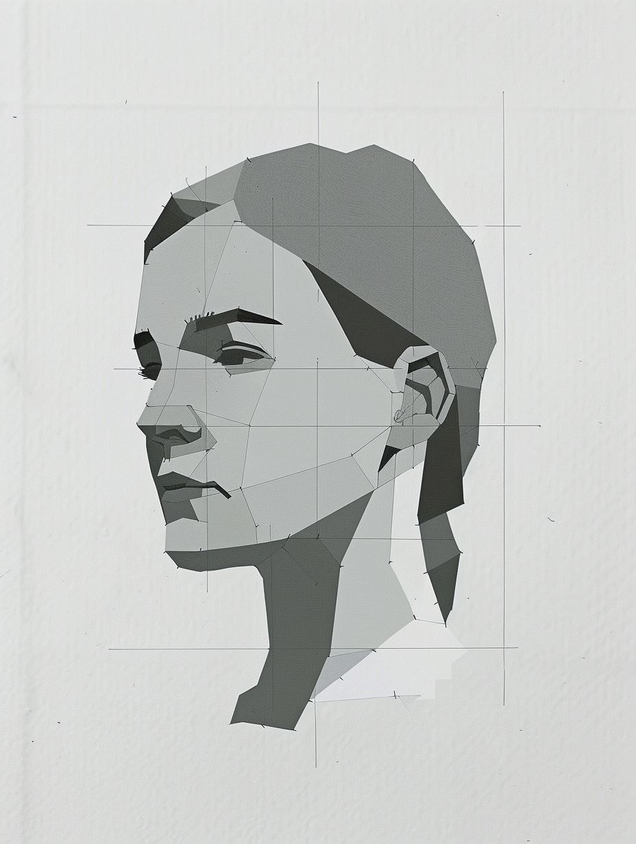 Geometric Monochromatic Digital Portrait - Image 3