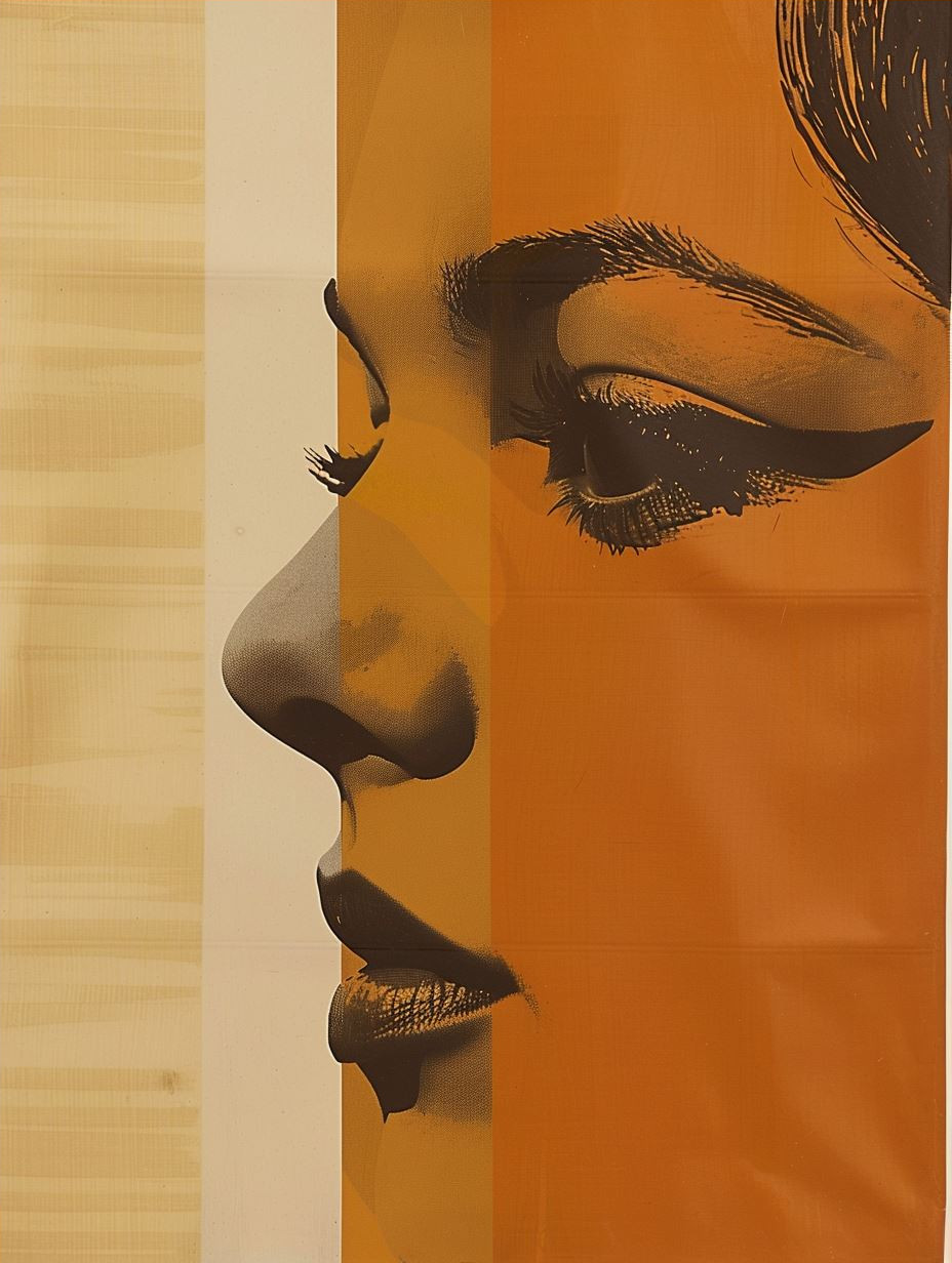 Abstract Ochre Portrait Collage - Image 4