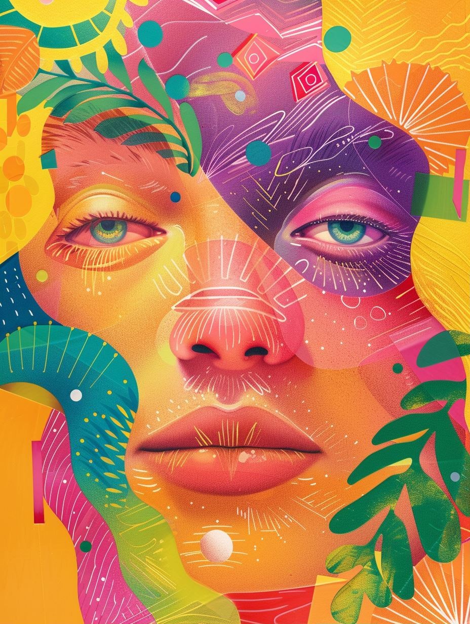 Vibrant Surrealist Portrait Fusion