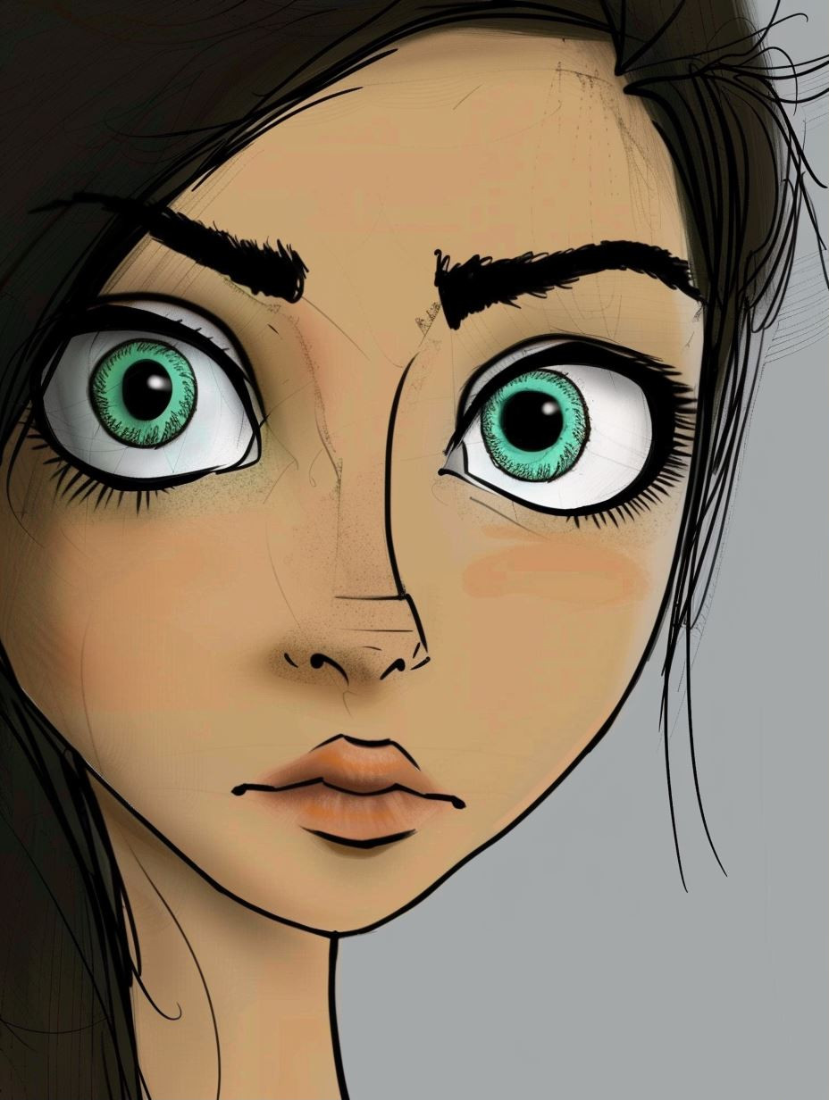 Emerald Gaze Sketch - Image 1