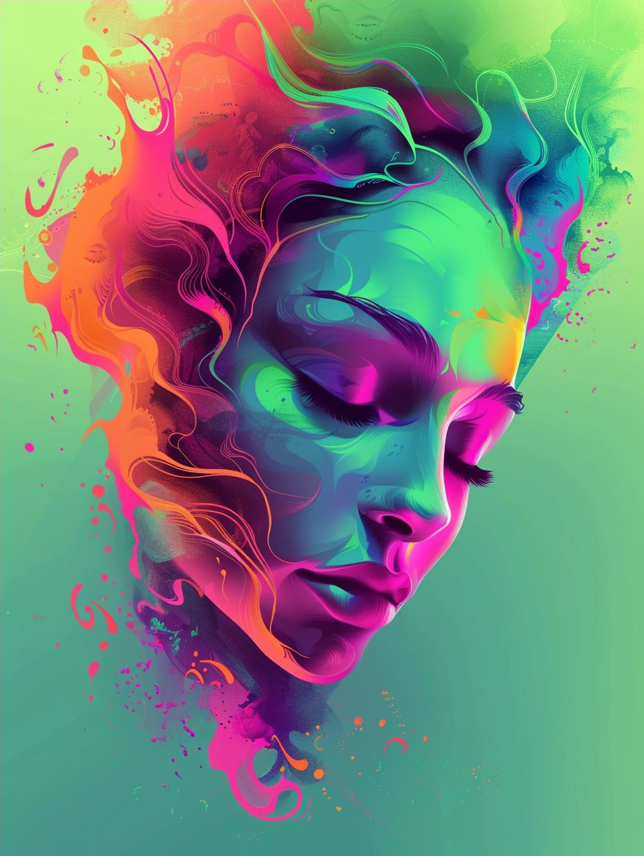 Neon Prism Ethereal Portrait - Image 4