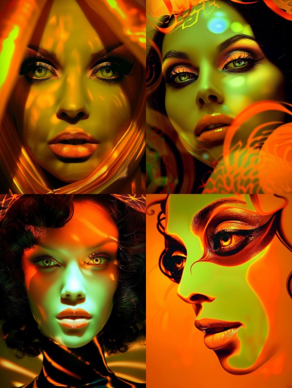 Neon Glow Cybernetic Portraits