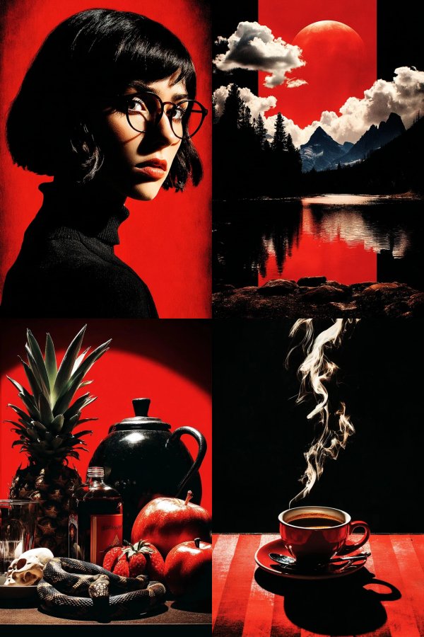 Crimson Shadows and Surrealist Dreams