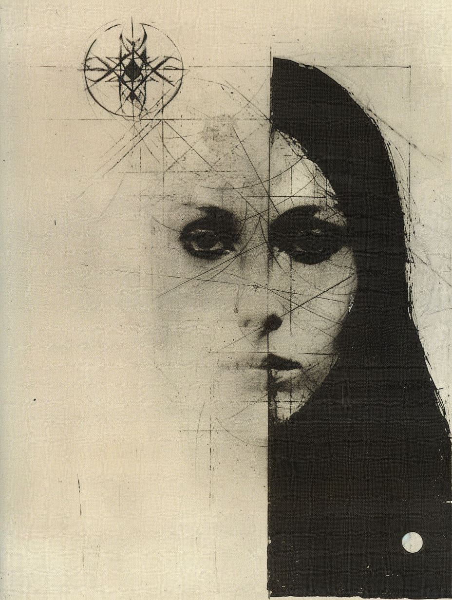 Fragmented Soul in Monochrome Ink - Image 1