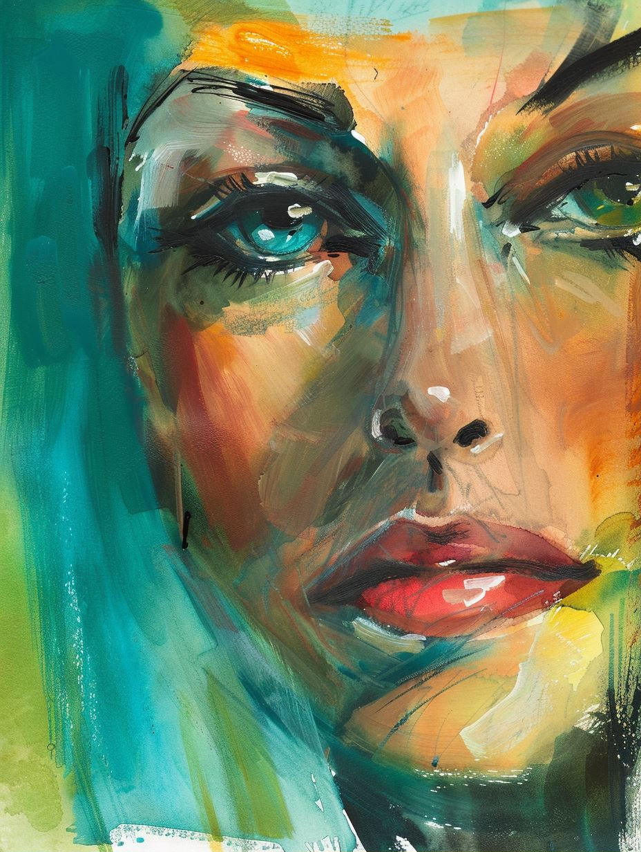 Vibrant Expressions in Abstract Oil - Image 1