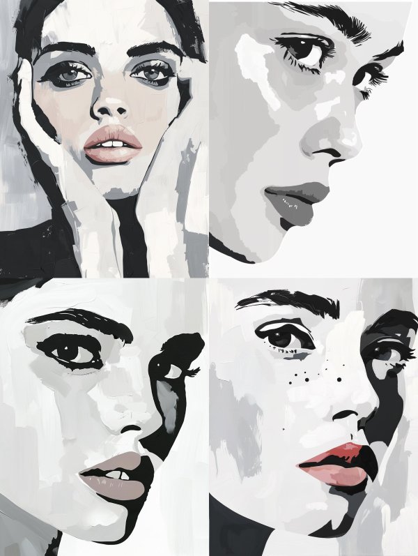 Modern Muse: A Four-Panel Portrait
