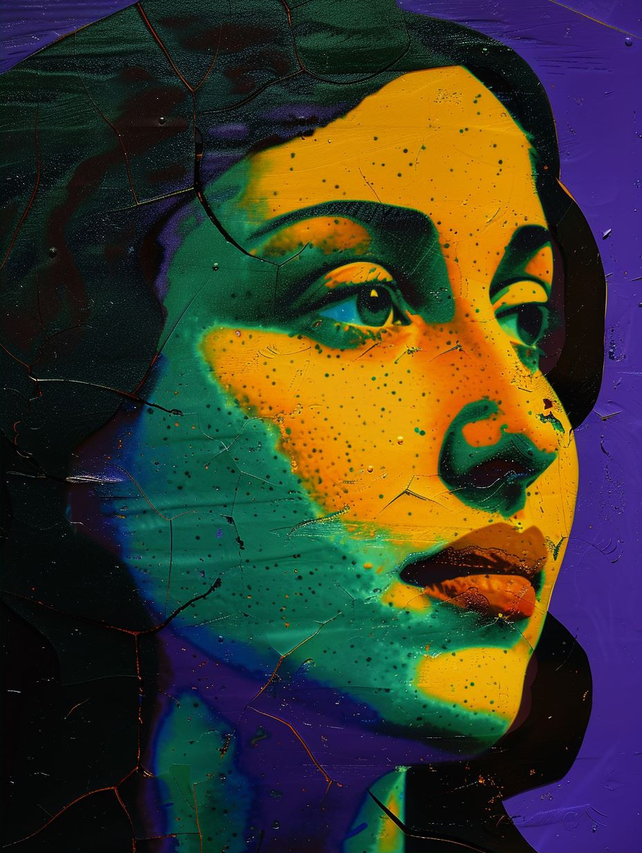 Torn Purple Paper Portrait - Image 2