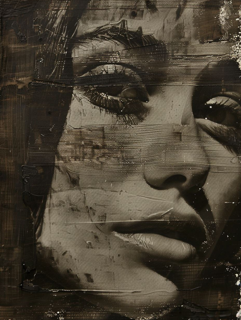 Rustic Sepia Textured Portrait - Image 3