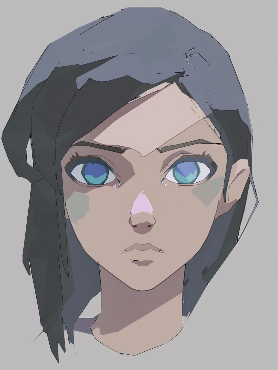 Minimalist Geometric Anime Portrait - Image 4