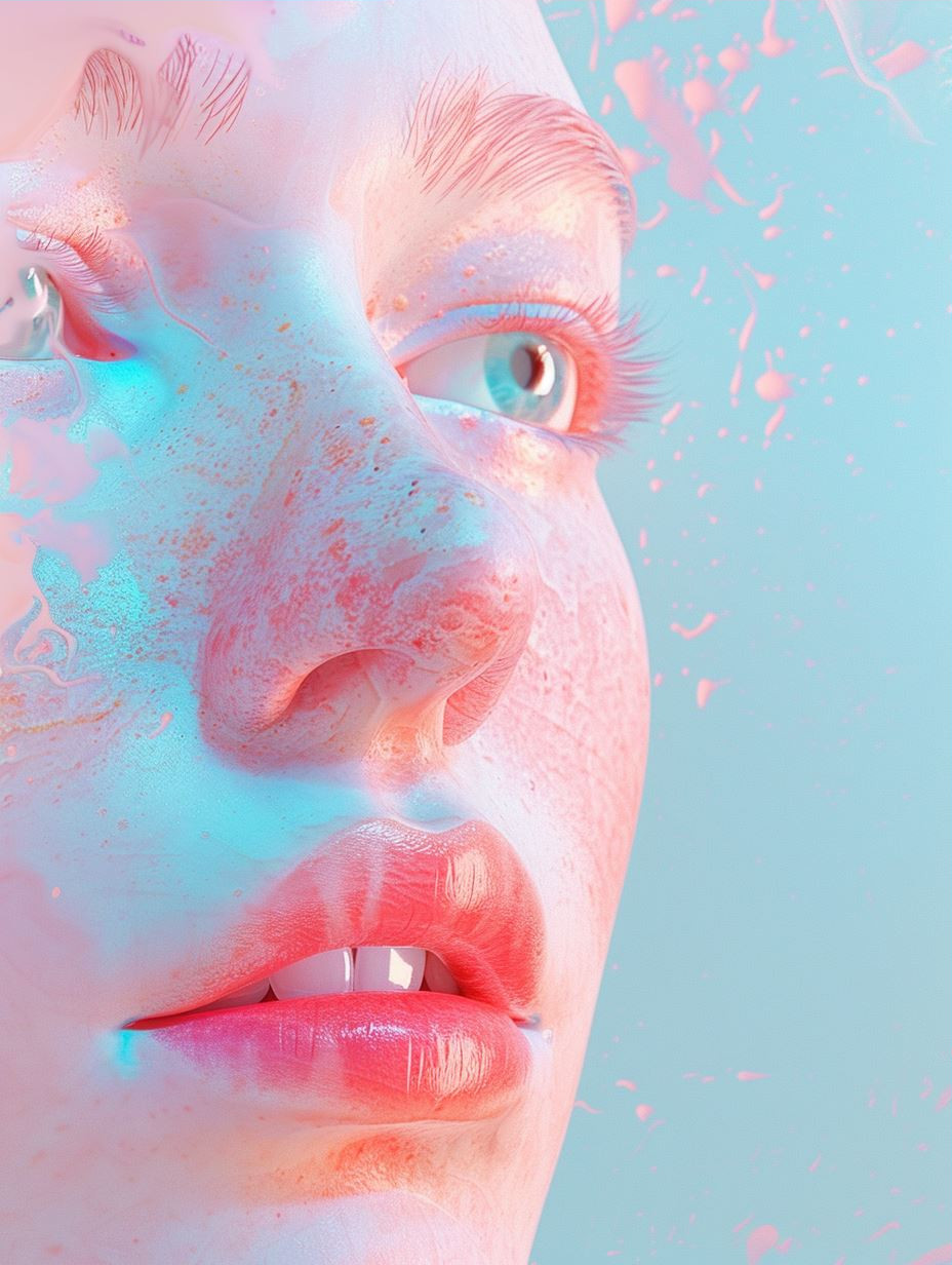 Neon Dreams: Ethereal Floral Portraits - Image 3