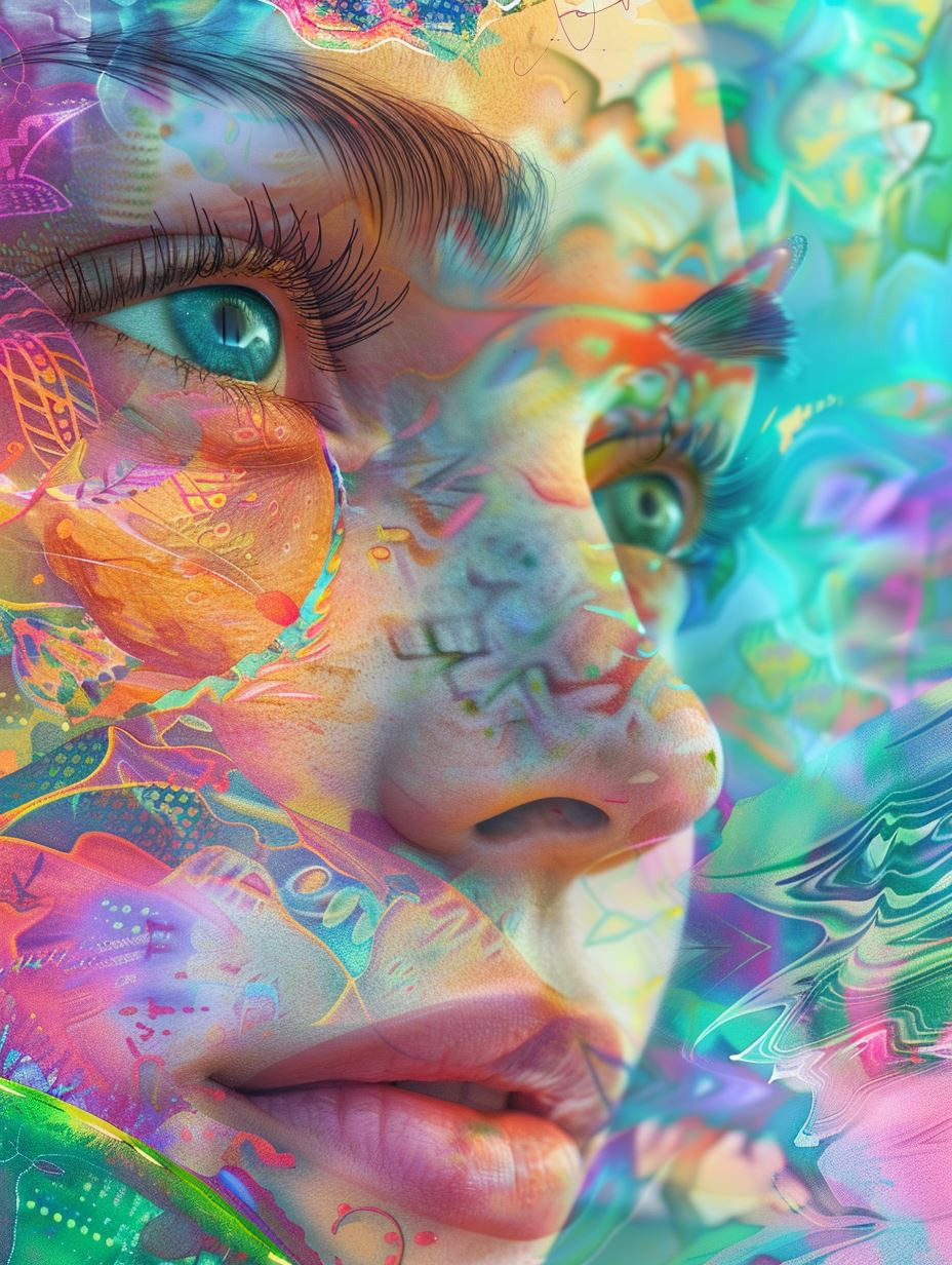 Psychedelic Prism Portrait Study - Image 1