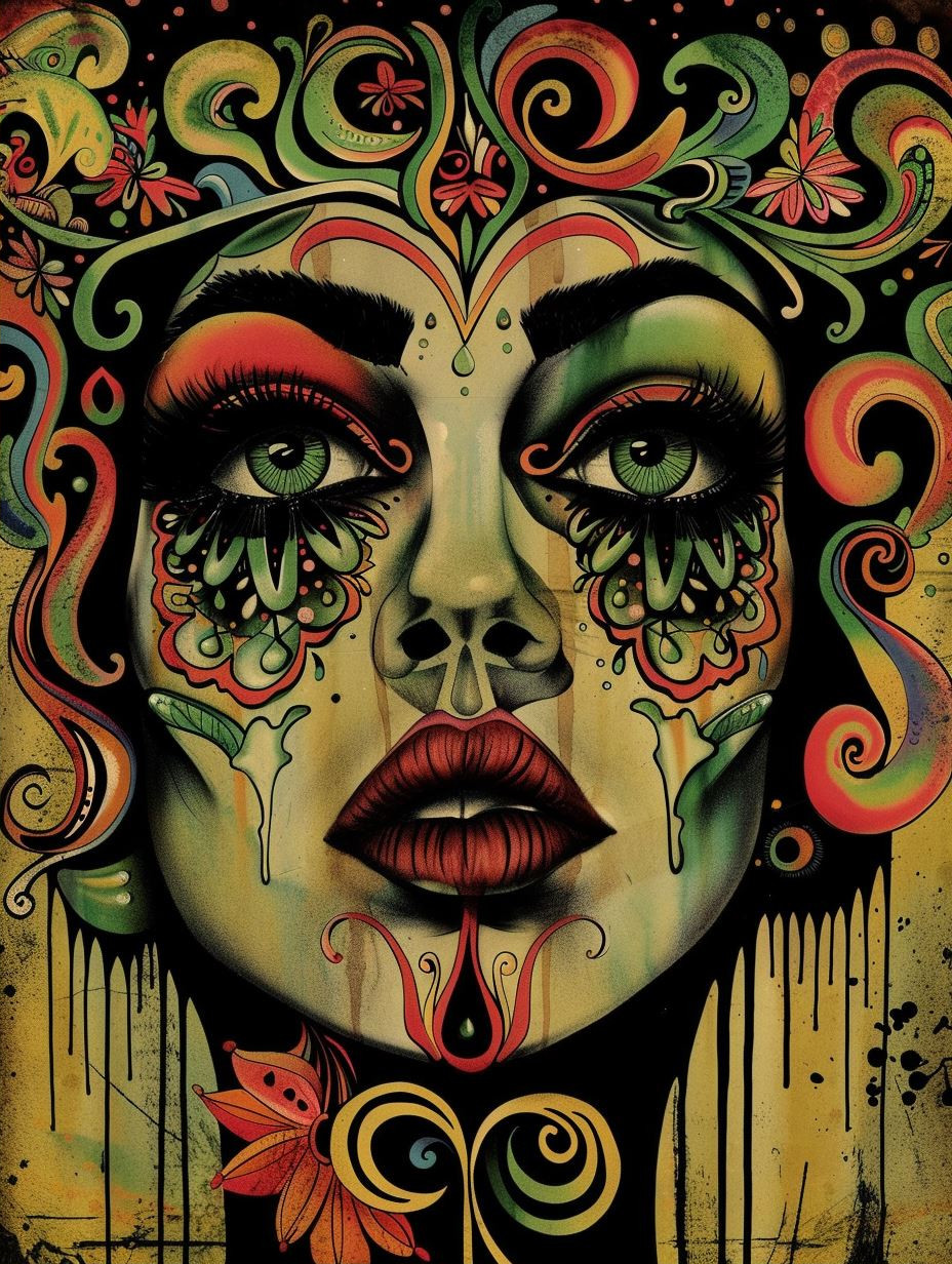 Melancholic Gaze of Ornate Sorrow - Image 2