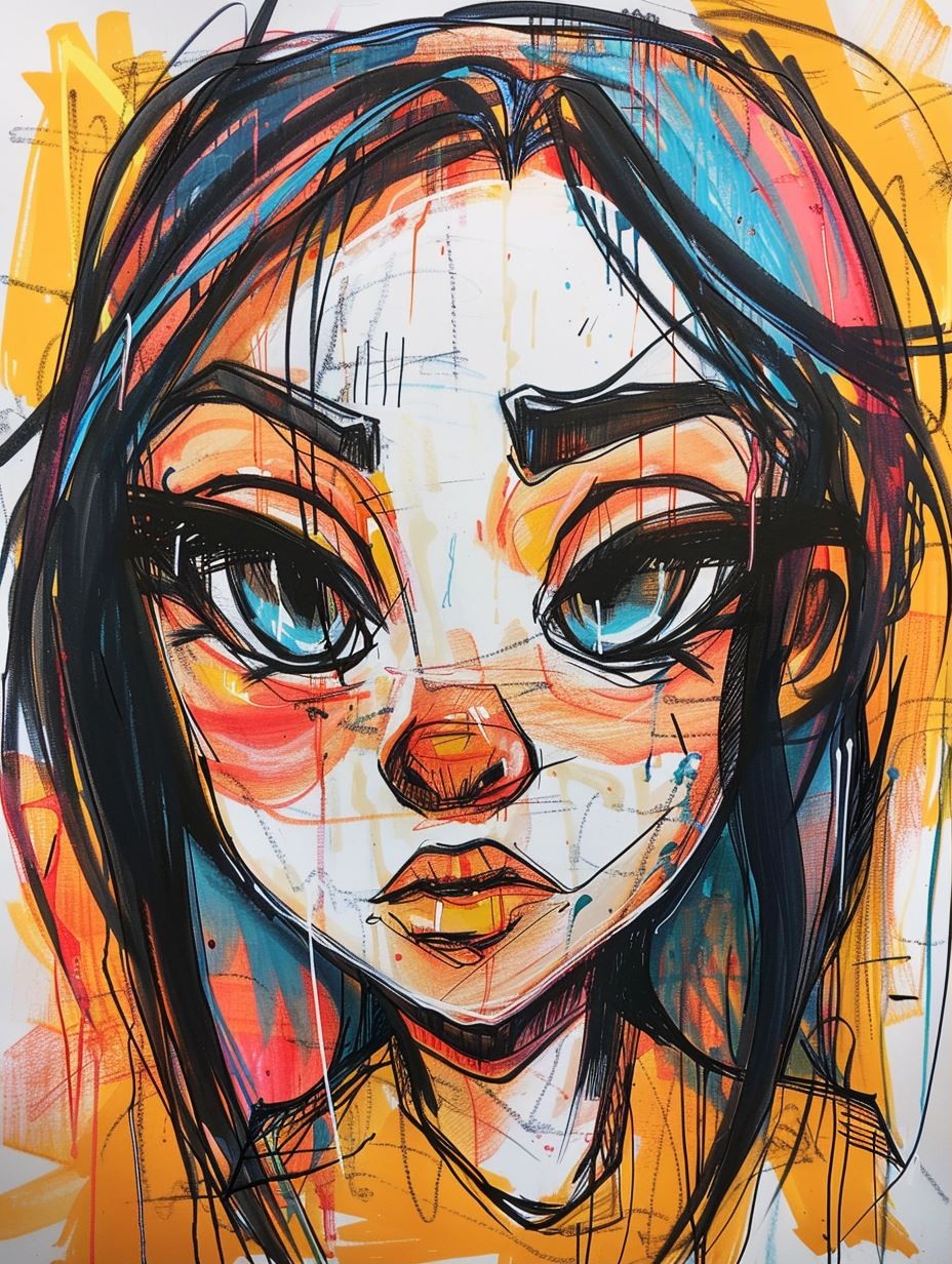 Abstract Urban Expressionist Portrait