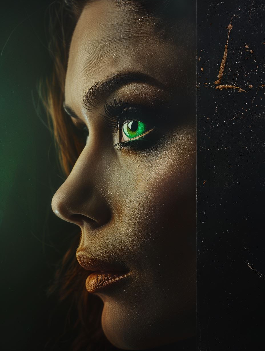 Emerald Gaze Neon Mysticism - Image 3