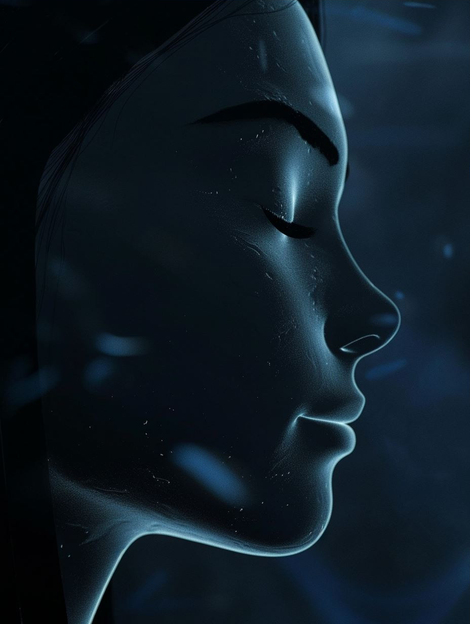 Ethereal Blue Neon Portraits - Image 3