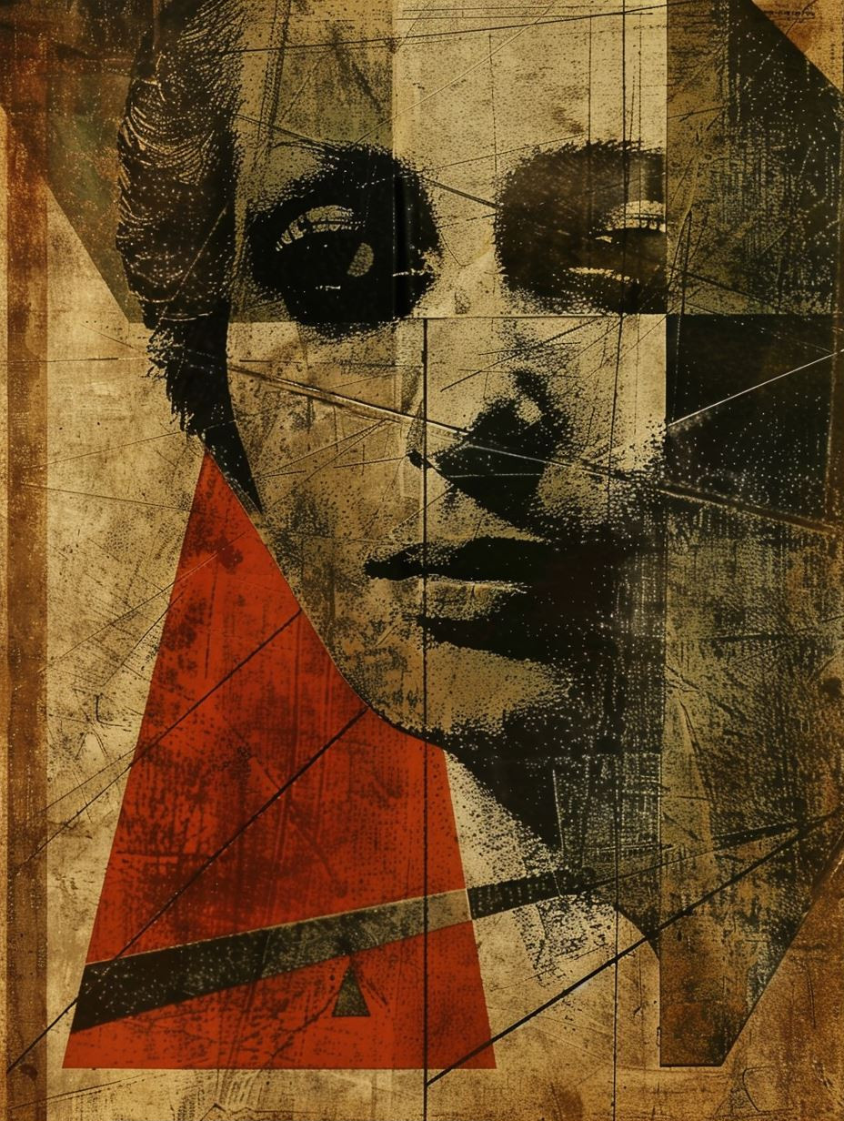 Fragmented Souls in Crimson and Ochre - Image 1