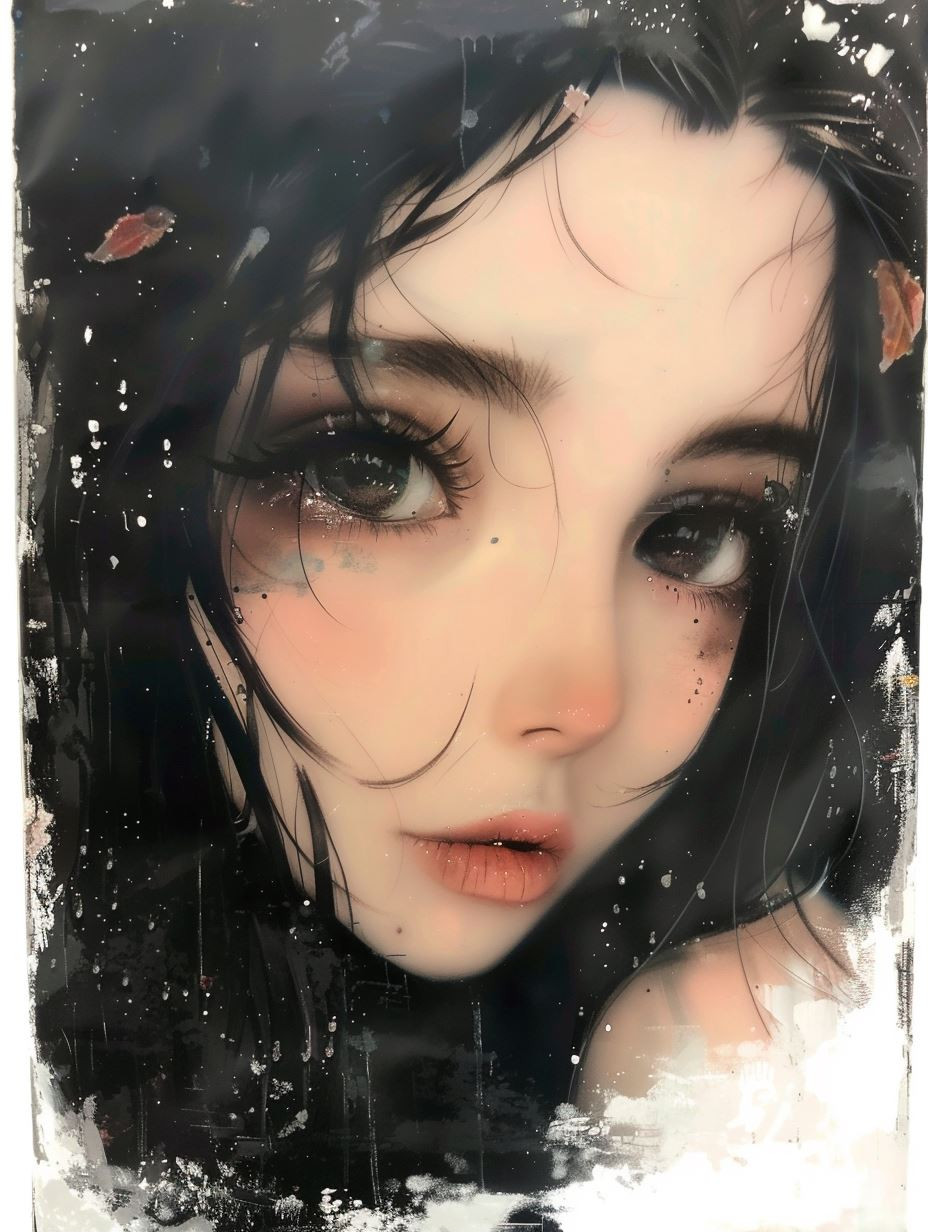 Melancholic Digital Watercolor Portraits - Image 1